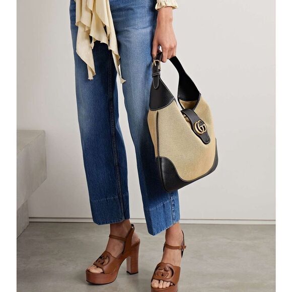 Brand new with box Gucci brown Leather Sandals with GG Logo cut size 10.5 - Picture 4 of 12